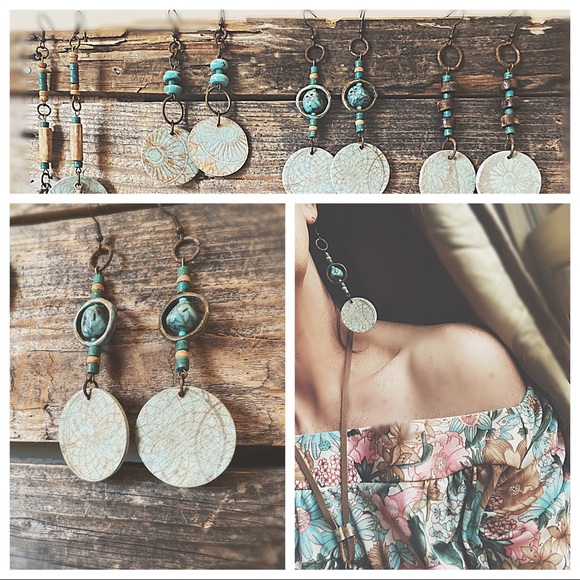 Henna Printed Dangles  A B C  / D is sold - Picture 14 of 17